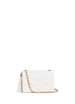 Main View - Click To Enlarge - VINTAGE CHANEL - Chunky tassel charm quilted leather flap bag