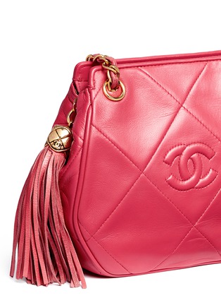  - VINTAGE CHANEL - Logo quilted lambskin leather chain bag