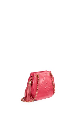 Figure View - Click To Enlarge - VINTAGE CHANEL - Logo quilted lambskin leather chain bag