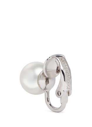 Detail View - Click To Enlarge - KENNETH JAY LANE - Small glass pearl clip earrings