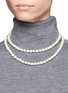 Figure View - Click To Enlarge - KENNETH JAY LANE - Glass pearl long strand necklace