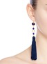 Figure View - Click To Enlarge - KENNETH JAY LANE - Glass cabochon pearl tassel drop earrings
