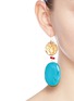 Figure View - Click To Enlarge - KENNETH JAY LANE - Marbled stone metal plate drop earrings