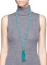 Figure View - Click To Enlarge - KENNETH JAY LANE - Marbled bead tassel necklace