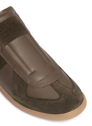 Detail View - Click To Enlarge - 10673 - 'Replica' suede trim leather slip-on sneakers