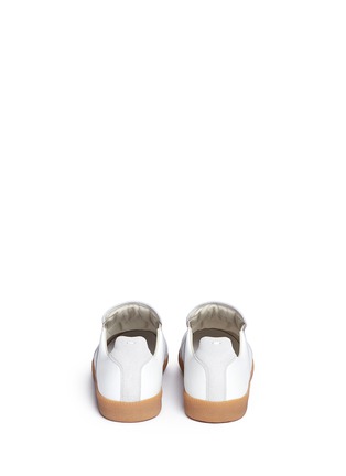 Back View - Click To Enlarge - 10673 - 'Replica' suede trim leather slip-on sneakers