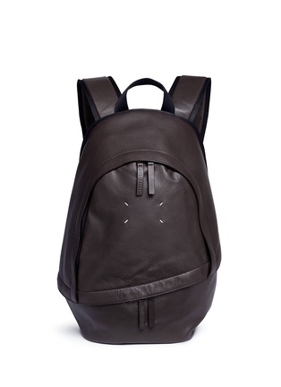 Main View - Click To Enlarge - 10685 - Asymmetric zip pocket calfskin leather backpack