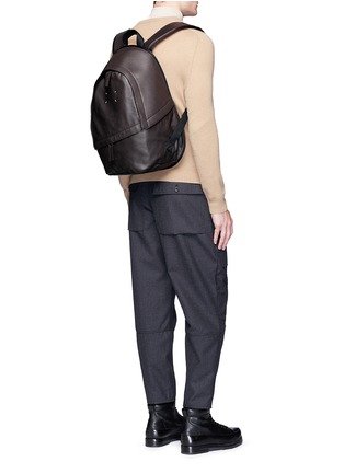 Figure View - Click To Enlarge - 10685 - Asymmetric zip pocket calfskin leather backpack