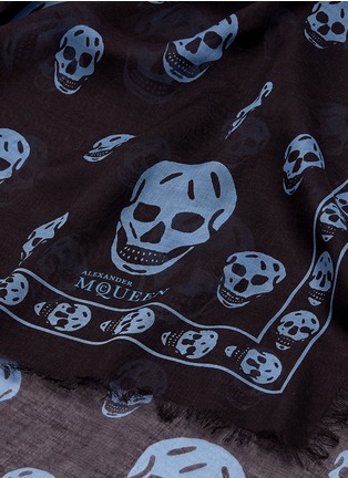 Detail View - Click To Enlarge - ALEXANDER MCQUEEN - Classic skull print modal-silk scarf