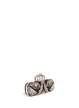 Figure View - Click To Enlarge - ALEXANDER MCQUEEN - 'Surrealist Diamante' embellished silk satin knuckle clutch