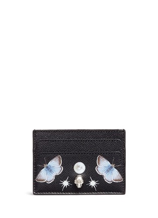 Main View - Click To Enlarge - ALEXANDER MCQUEEN - Skull nocturnal butterfly print leather card holder