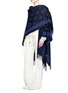 Figure View - Click To Enlarge - ALEXANDER MCQUEEN - Skull jacquard wool-cashmere fringed cape