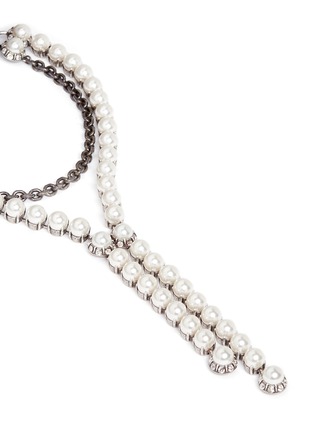 Detail View - Click To Enlarge - LANVIN - Glass pearl tier chain necklace