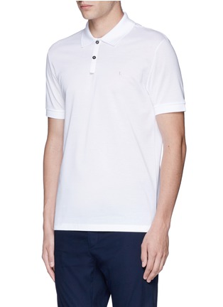 Front View - Click To Enlarge - LANVIN - Slim fit reverse seam polo shirt