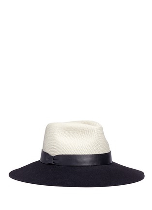 Main View - Click To Enlarge - LANVIN - Colourblock rabbit furfelt and straw hat