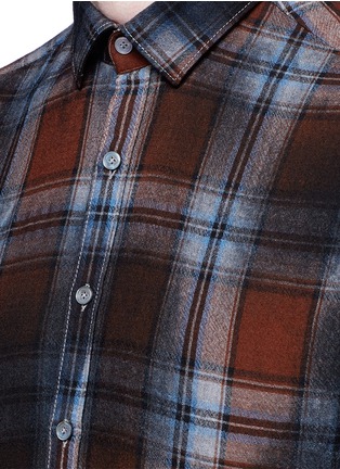 Detail View - Click To Enlarge - LANVIN - Overdyed check plaid shirt