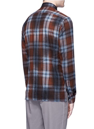 Back View - Click To Enlarge - LANVIN - Overdyed check plaid shirt