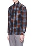 Front View - Click To Enlarge - LANVIN - Overdyed check plaid shirt
