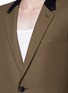Detail View - Click To Enlarge - LANVIN - Slim fit contrast collar wool coat