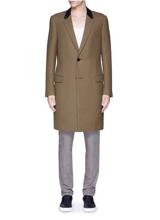 Main View - Click To Enlarge - LANVIN - Slim fit contrast collar wool coat