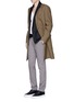 Figure View - Click To Enlarge - LANVIN - Slim fit contrast collar wool coat