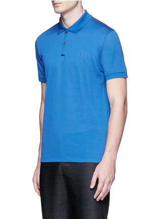 Front View - Click To Enlarge - LANVIN - Slim fit reverse seam polo shirt