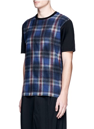 Front View - Click To Enlarge - LANVIN - Overdyed check plaid front T-shirt