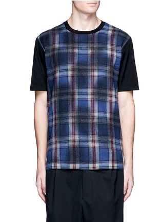 Main View - Click To Enlarge - LANVIN - Overdyed check plaid front T-shirt