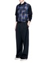 Figure View - Click To Enlarge - LANVIN - Overdyed check plaid front T-shirt