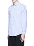 Front View - Click To Enlarge - LANVIN - Slim fit contrast trim cotton shirt