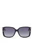 Main View - Click To Enlarge - GUCCI - Logo temple acetate oversize square sunglasses