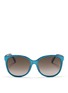 Main View - Click To Enlarge - GUCCI - Logo wire core pearlescent acetate sunglasses