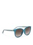 Figure View - Click To Enlarge - GUCCI - Logo wire core pearlescent acetate sunglasses