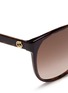 Detail View - Click To Enlarge - GUCCI - Logo wire core tortoiseshell acetate sunglasses