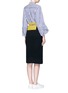 Figure View - Click To Enlarge - TOGA ARCHIVES - Snakeskin print belt wool knit skirt