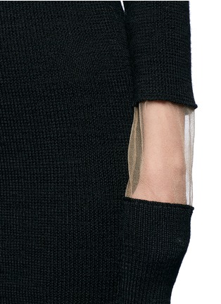 Detail View - Click To Enlarge - TOGA ARCHIVES - Mesh cuff wool knit dress
