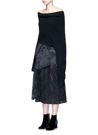 Detail View - Click To Enlarge - TOGA ARCHIVES - Detachable overlay wool knit dress