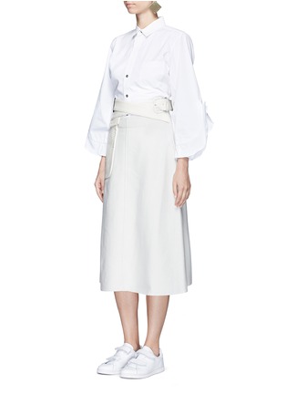 Figure View - Click To Enlarge - TOGA ARCHIVES - Crisscross belt wool blend skirt