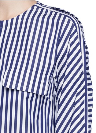 Detail View - Click To Enlarge - TOGA ARCHIVES - Stripe contrast cuff shirt tunic