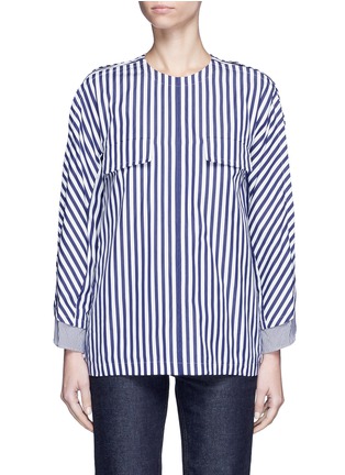 Main View - Click To Enlarge - TOGA ARCHIVES - Stripe contrast cuff shirt tunic