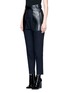Front View - Click To Enlarge - TOGA ARCHIVES - Crisscross faux leather belt wool blend pants