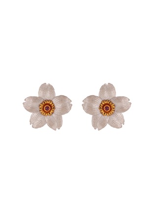 Main View - Click To Enlarge - BUCCELLATI - Ruby 18k gold floral stud earrings