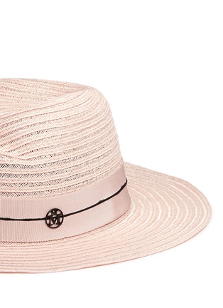 Detail View - Click To Enlarge - MAISON MICHEL - 'Virginie' petersham band canapa straw hat