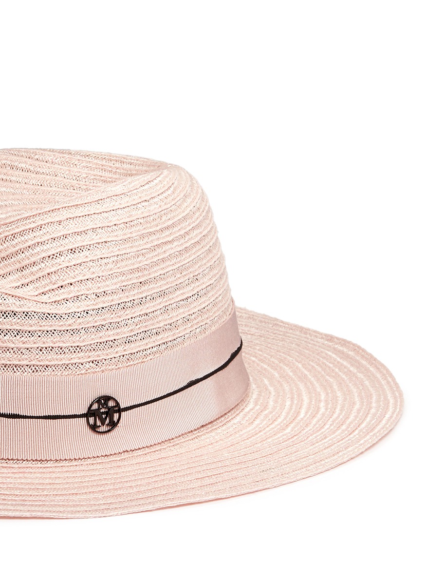 MAISON MICHEL 'VIRGINIE' PETERSHAM BAND CANAPA STRAW HAT