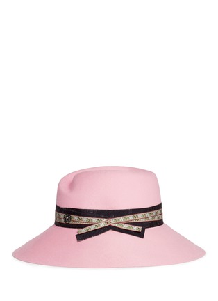Figure View - Click To Enlarge - MAISON MICHEL - 'Rose' floral ribbon hare furfelt hat