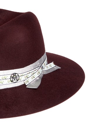 Detail View - Click To Enlarge - MAISON MICHEL - 'Henrietta' floral ribbon hare furfelt fedora hat