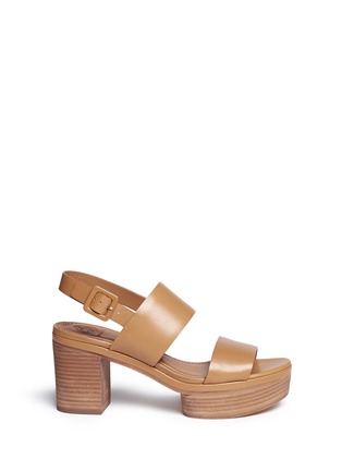 Main View - Click To Enlarge - TORY BURCH - 'Solana' leather platform sandals