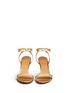 Front View - Click To Enlarge - TORY BURCH - 'Elana' metallic crackled leather sandals