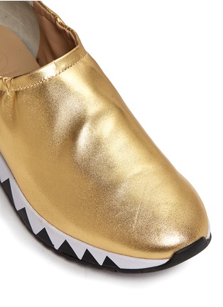 Detail View - Click To Enlarge - TORY BURCH - 'Jupiter' graphic sole metallic leather slip-on sneakers
