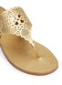 Detail View - Click To Enlarge - TORY BURCH - 'Roselle' lasercut metallic leather thong sandals